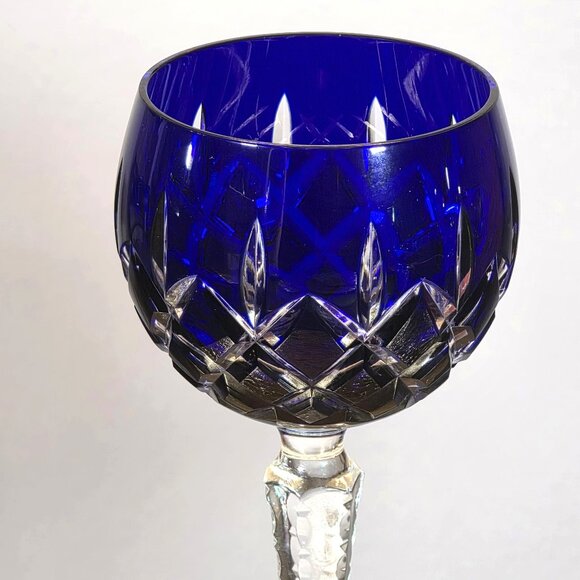 NEW AJKA ARABELLA SET 4 Cut Crystal Wine Goblets Stem Glass HUNGARY Hand Made - Picture 2 of 10